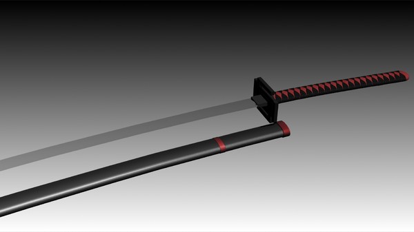 ichigo bankai katana sword 3d max - Ichigo Bankai Katana by philbert2286